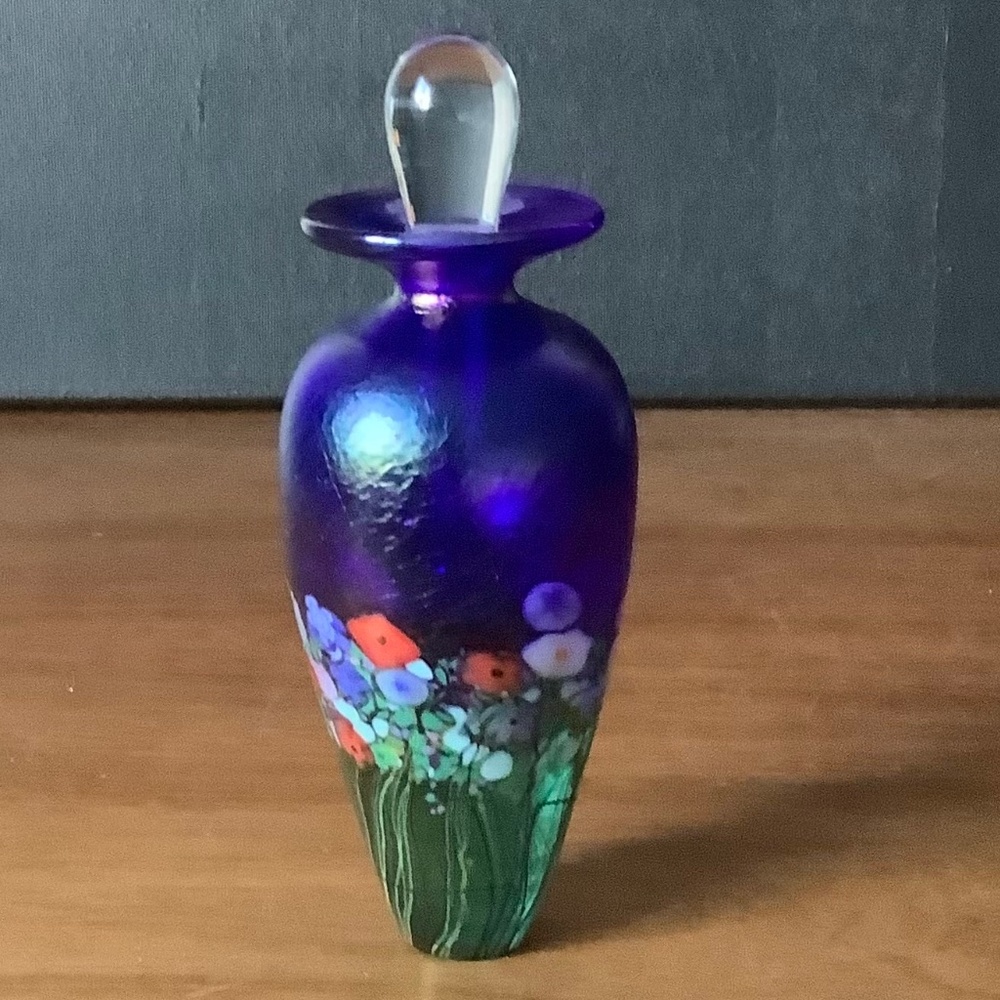 ROBERT HELD  ~ Art Glass ~ Floral Bouquet Perfume Bottle ~ Signed 🌸